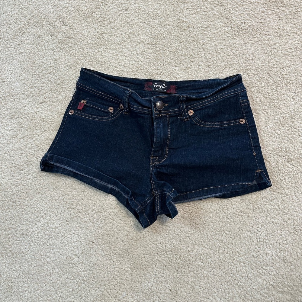 Fragile Women's Navy Jean Shorts